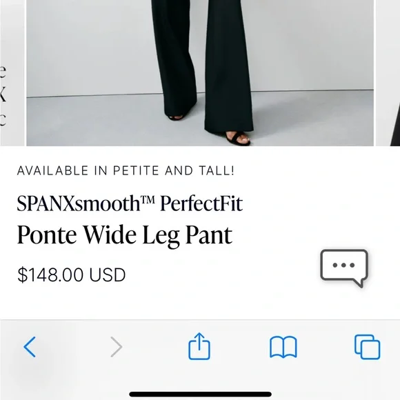 Spanx Wide Leg Perfect Pant in size L Tall - Picture 2 of 2